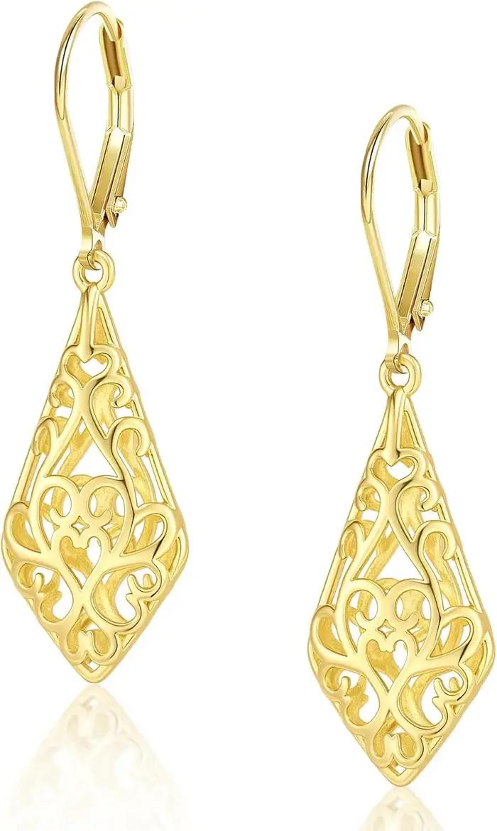 Boucles d'oreilles pendantes en argent sterling 925 pour femmes