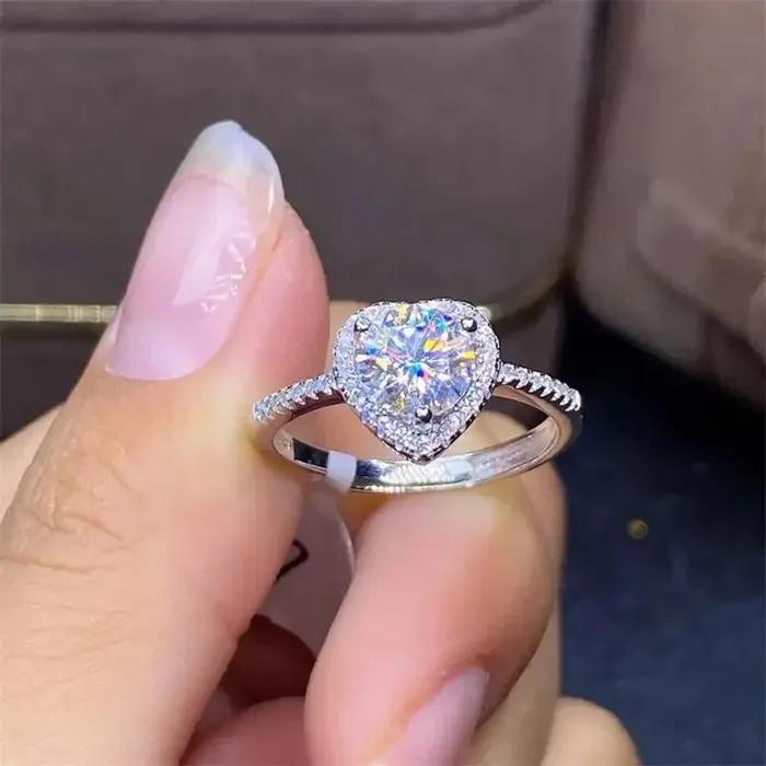 Bague en Zircon d'amour Simple et à la mode pour femmes