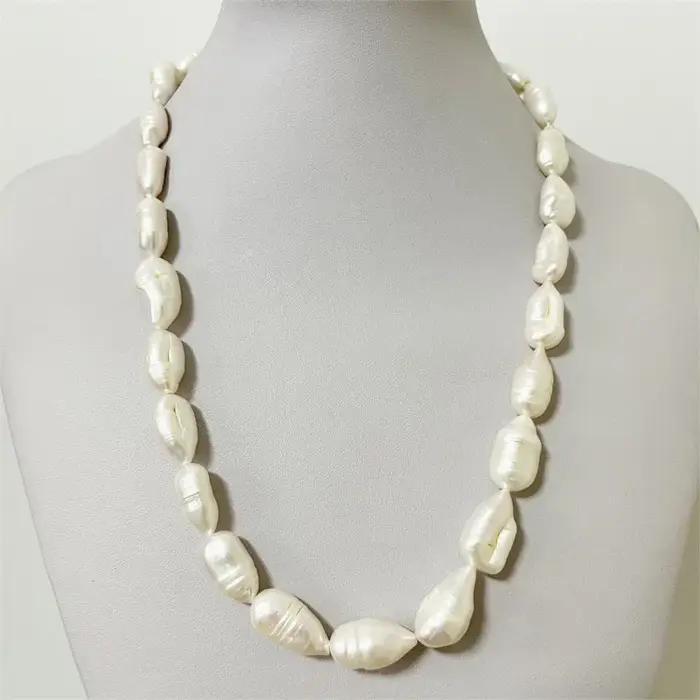 Grand collier de perles baroques naturelles 8*10*18-20MM, perles de Keshi naturelles de forme irrégu