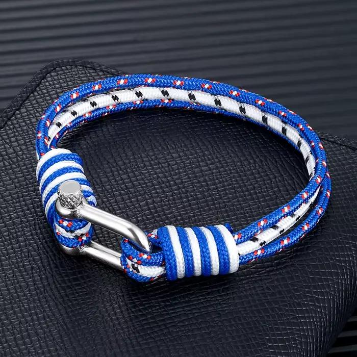 MKENDN – Bracelet de surfeur Boho fait à la main pour hommes et femmes, bijoux unisexe avec boucle de manille en acier inoxydable