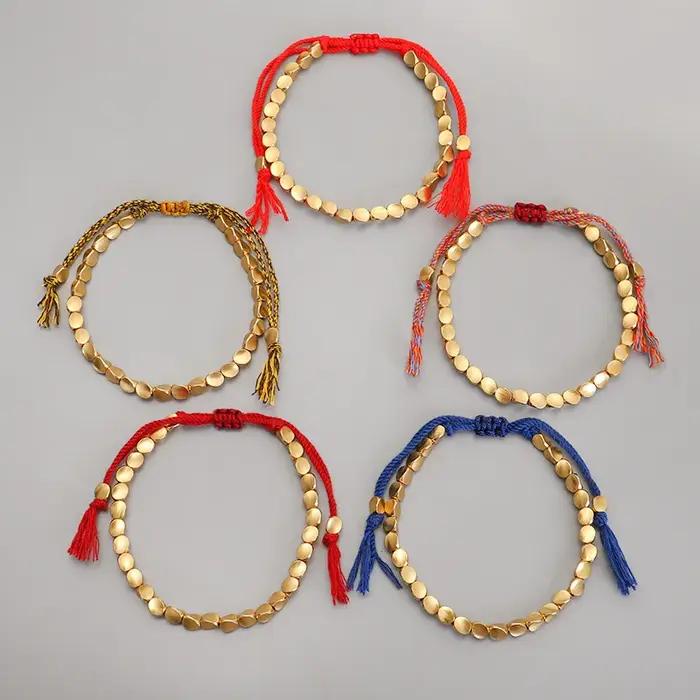 Bracelets tibétains bouddhistes en cuivre pour hommes et femmes