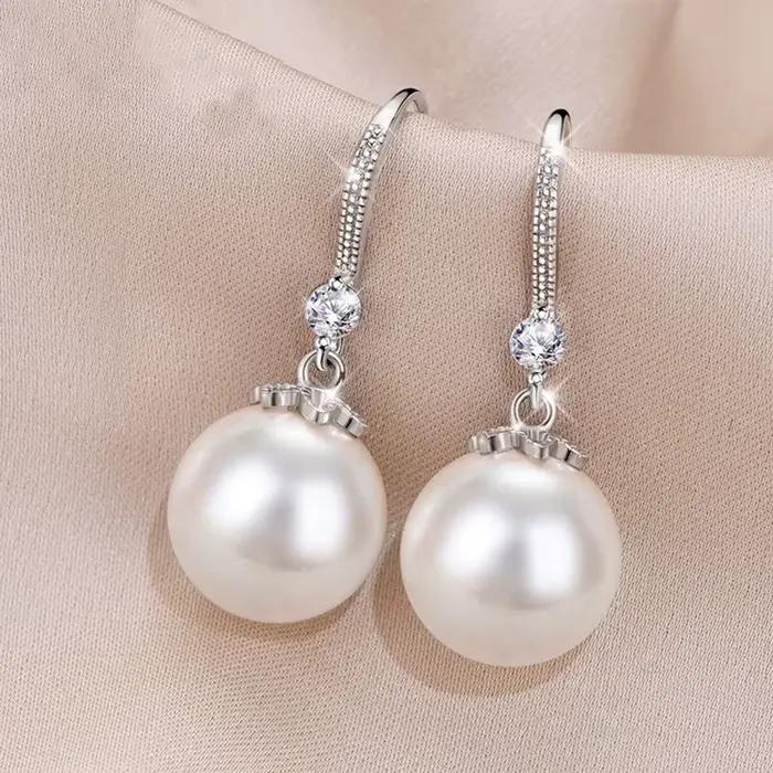 Boucles d'oreilles en argent Sterling 925, fleur en perles d'eau douce pour femmes, bijoux de luxe p