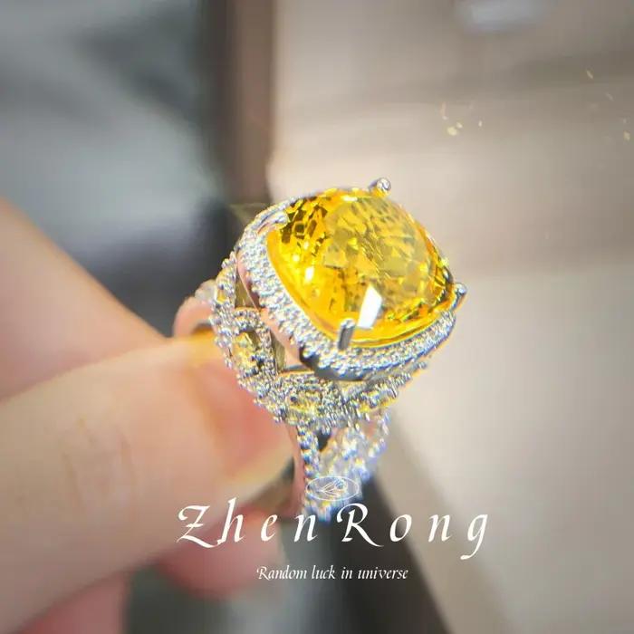 Bague pour femme plaquée argent-ors avec pierres précieuses rubis émeraude couleur fantaisie