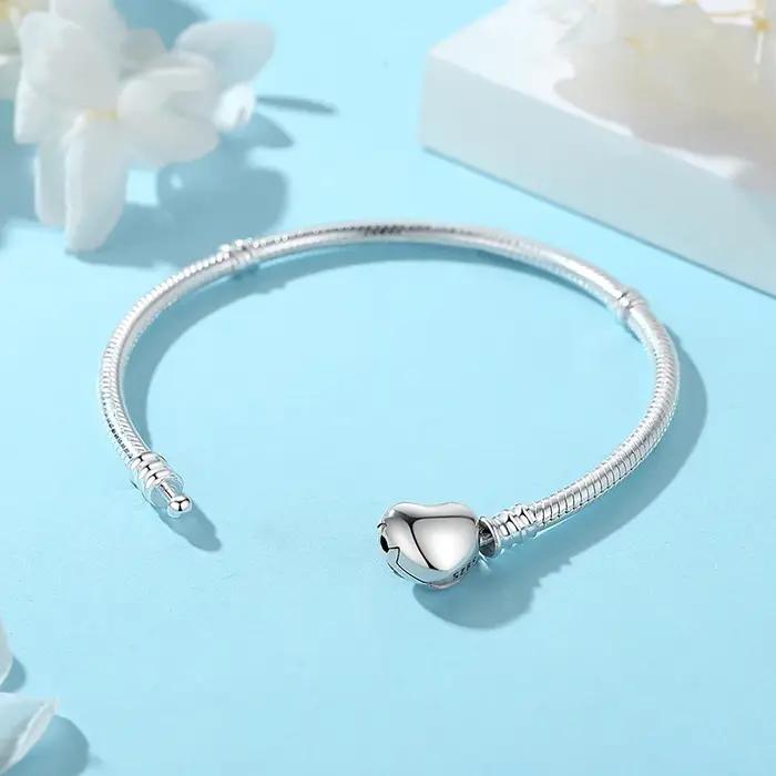 Original 925 Bracelets en argent Sterling amour coeur lune fleur papillon pavé CZ
