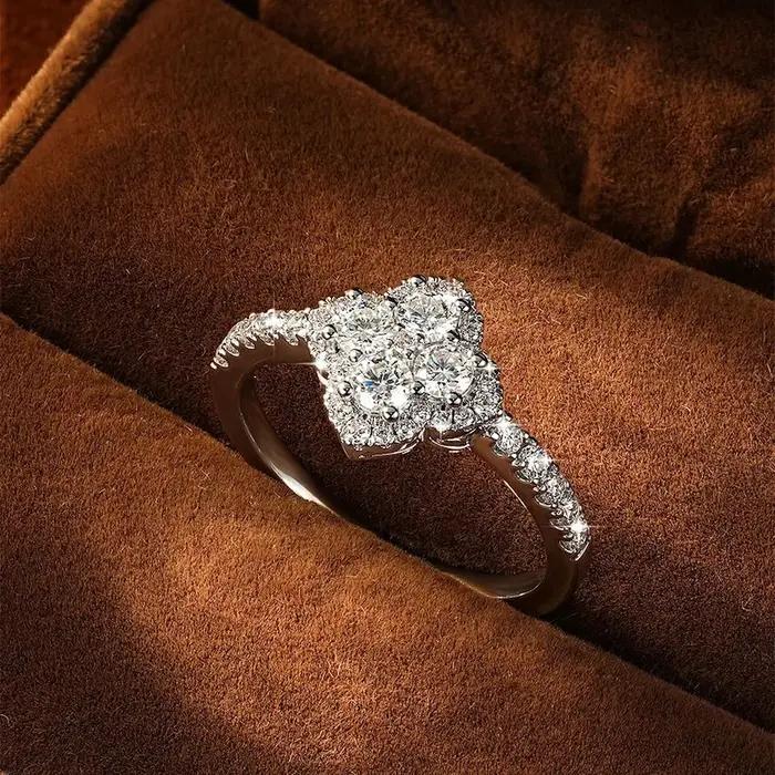 Bague de mariage Rrjzz en moissanite couleur