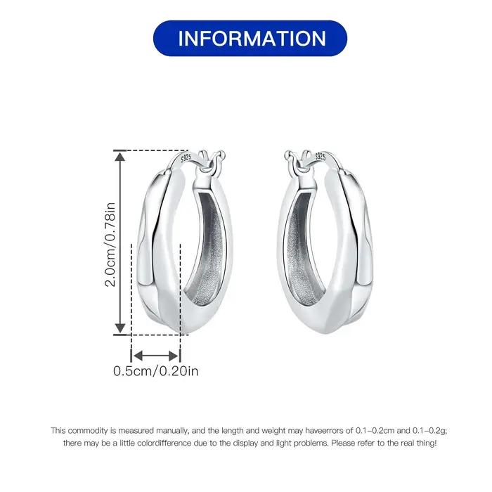 PANPOKI 100% 925 argent Sterling classique texture irrégulière brillant boucle d'oreille pour les femmes conception originale bijoux fins