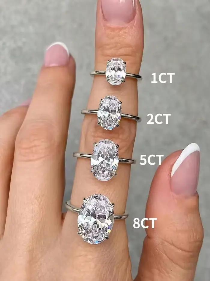 ROUSLY – bague ovale en argent Sterling 925 brillant pour femmes