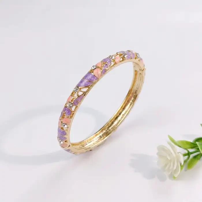 Nouveau bracelet cloisonné à motif floral