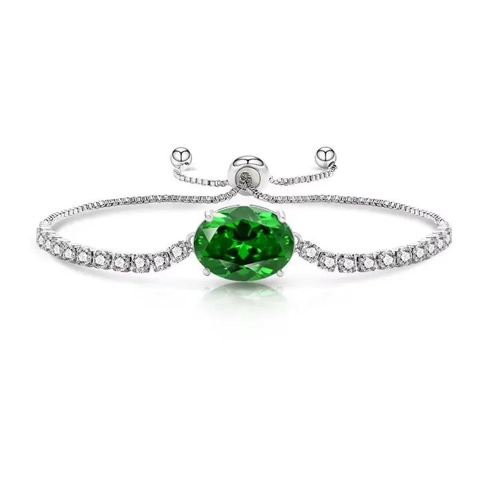Bracelet en Zirconia 8 carats – Bijou de luxe élégant en cristal coloré – Cadeau raffiné