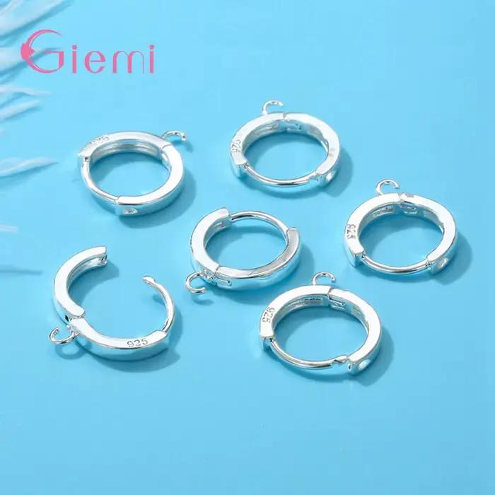 Boucles d'oreilles en argent regardé 925 pour femmes, boucles d'oreilles créoles, accessoires de bri
