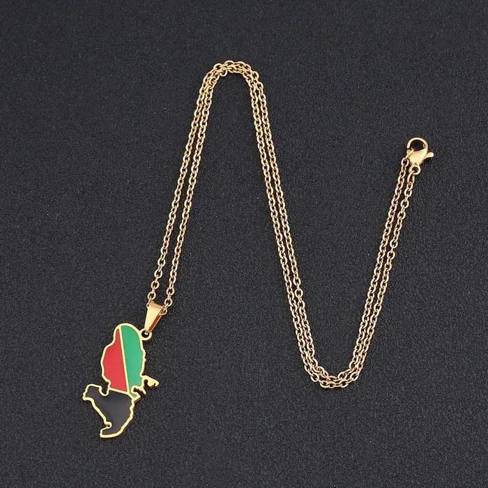 France Martinique carte drapeau pendentif collier en acier inoxydable pour femmes hommes or argent couleur charme mode tour de cou bijoux cadeau