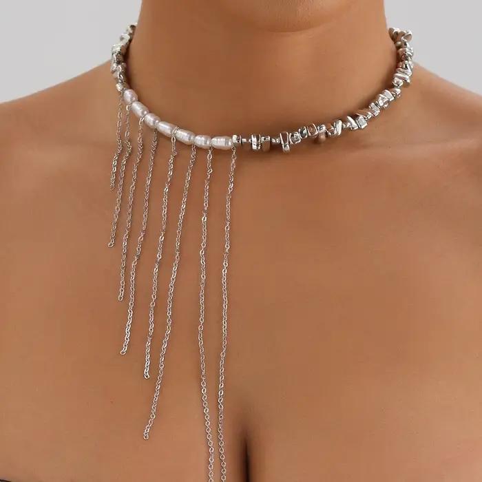 Collier ras du cou en Imitation de perles pour femmes