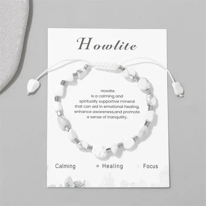 Bracelet de perles obisidiennes noires pour hommes et femmes