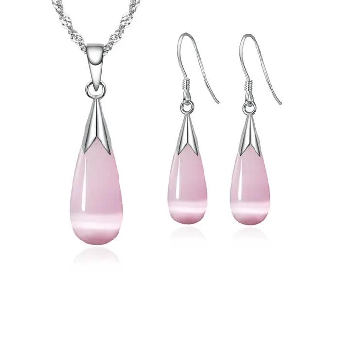 Ensemble de bijoux purs simples en argent Sterling 925