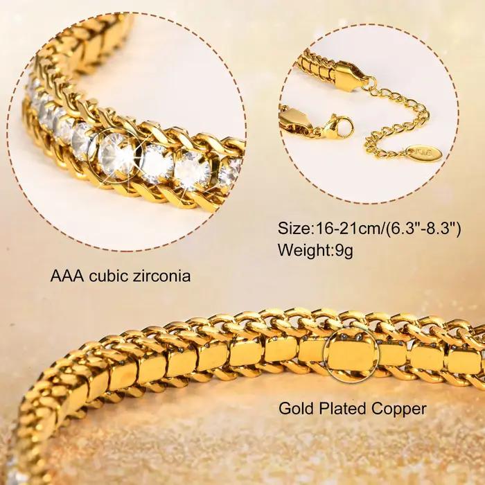 Bracelet de tennis en acier inoxydable pour femme