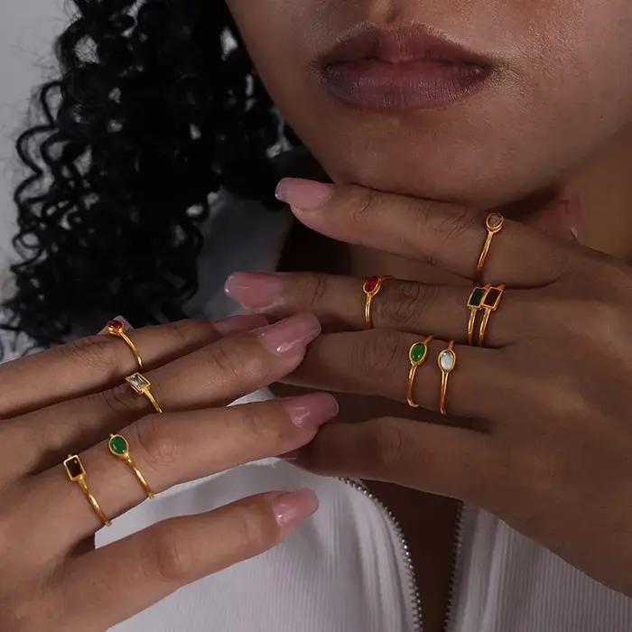 Belles bagues en acier inoxydable pour femmes