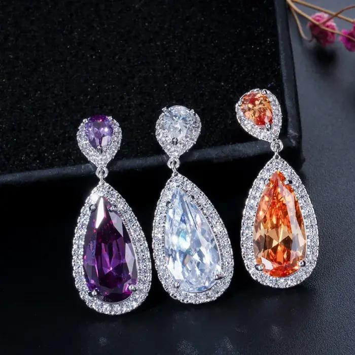 Pera-Boucles d'oreilles élégantes en argent pour femme