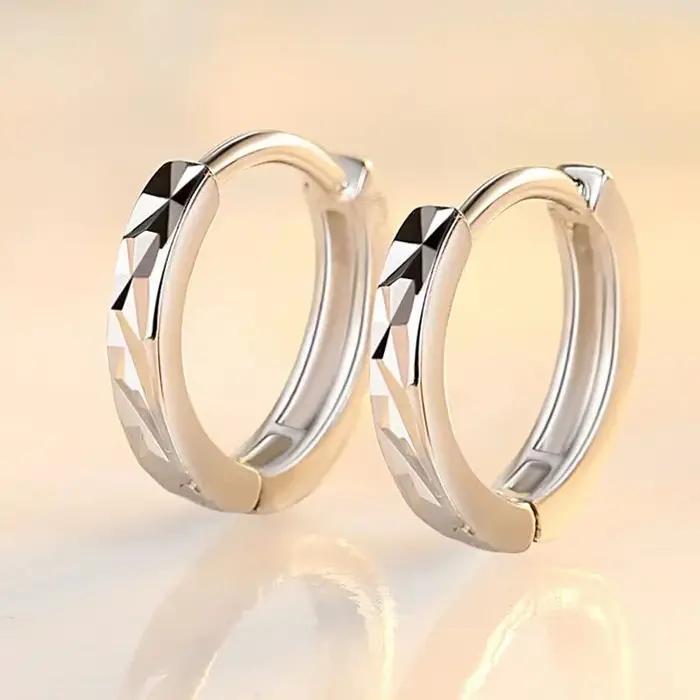 Boucles d'oreilles créoles de luxe en argent sterling 925