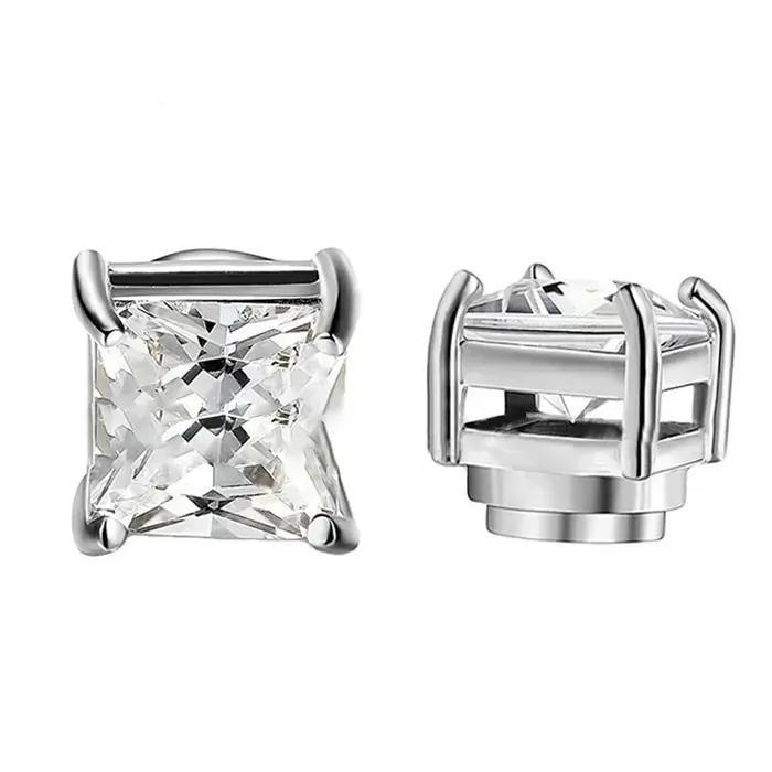 1 paire de boucles d'oreilles magnétiques fortes en cristal pour hommes et femmes