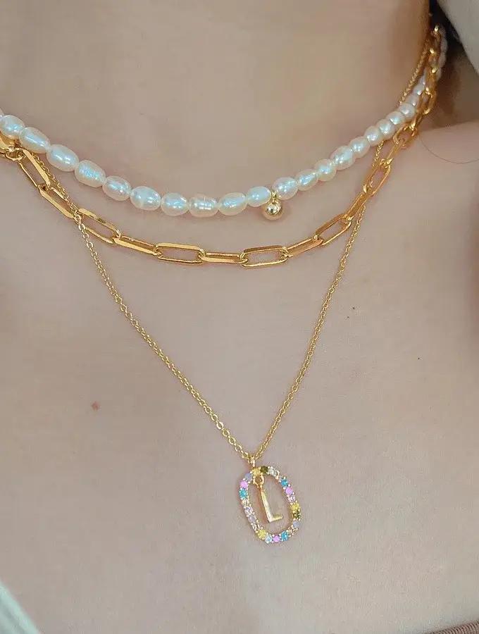 Collier initial en argent sterling S925 avec 26 lettres