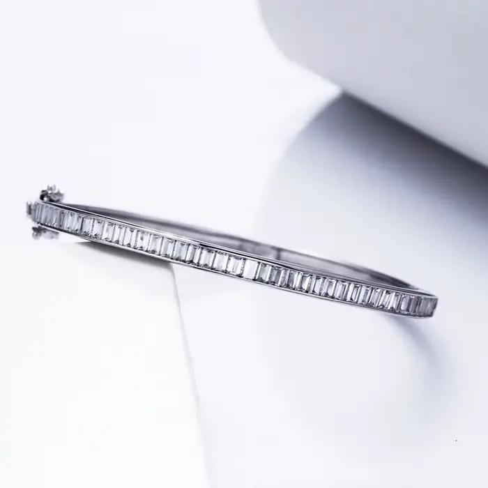 YLMyself Bracelet Bracelet 5*5.6 CM 925 argent 4MM carré cubique Zircon luxe bijoux fins