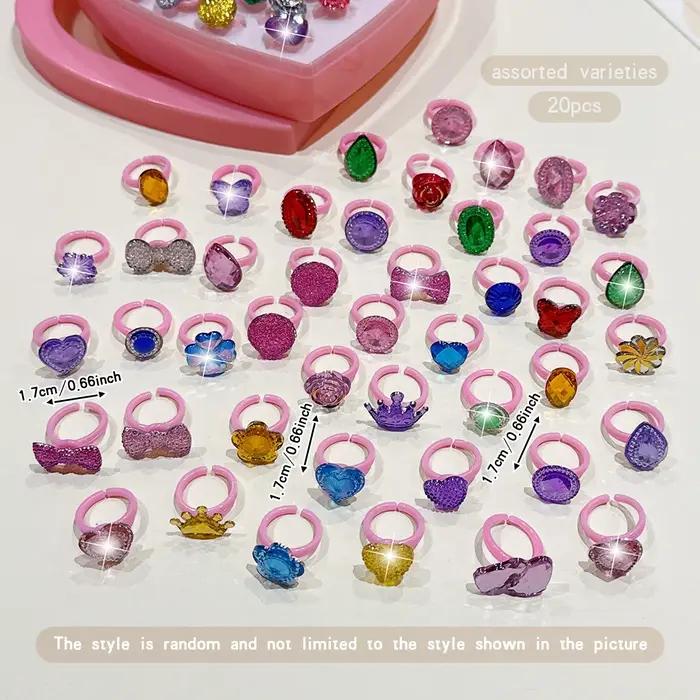 20 styles à la mode et simples avec une bague ouverte de couleur aléatoire adaptée à un usage quotidien et à l'emploi