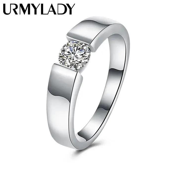 Bagues à breloques en argent Sterling 925 pour femmes, cristal brillant, taille 7/8/9/10, cadeaux de