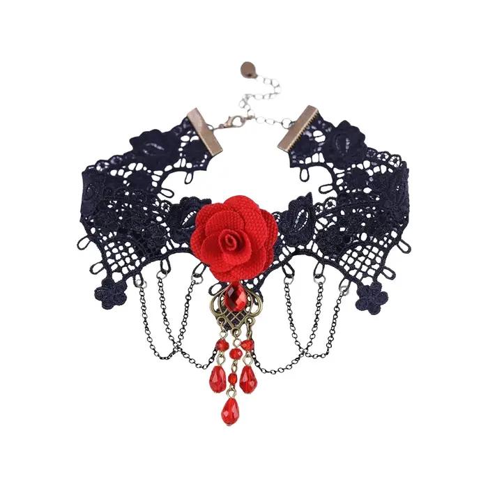 Dame Sautoirs Court Gothique Femmes Cou Bijoux Accessoire Fille Dentelle