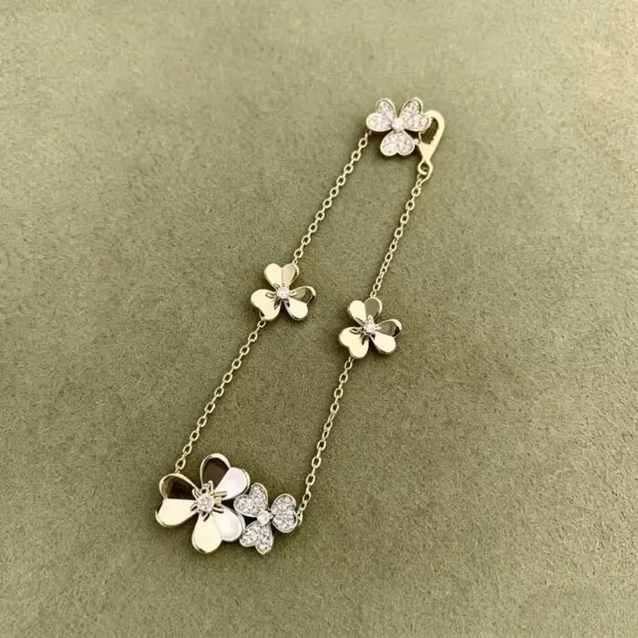 Bracelet trèfle à cinq fleurs pour femmes, Design minimaliste de luxe, Style exquis, bijoux quotidie