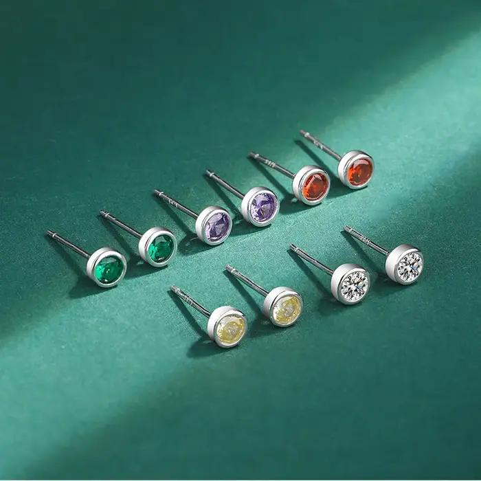 Boucles d'Oreilles Rondes en Diamant pour Femme