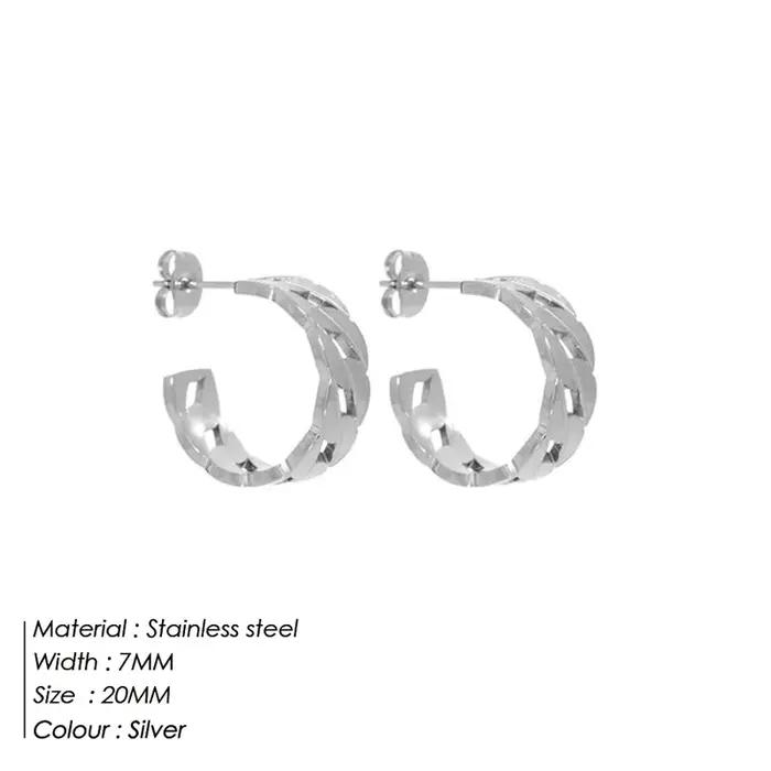 EManco – boucles d'oreilles tendance en acier inoxydable pour femmes, boucles d'oreilles à clipser,