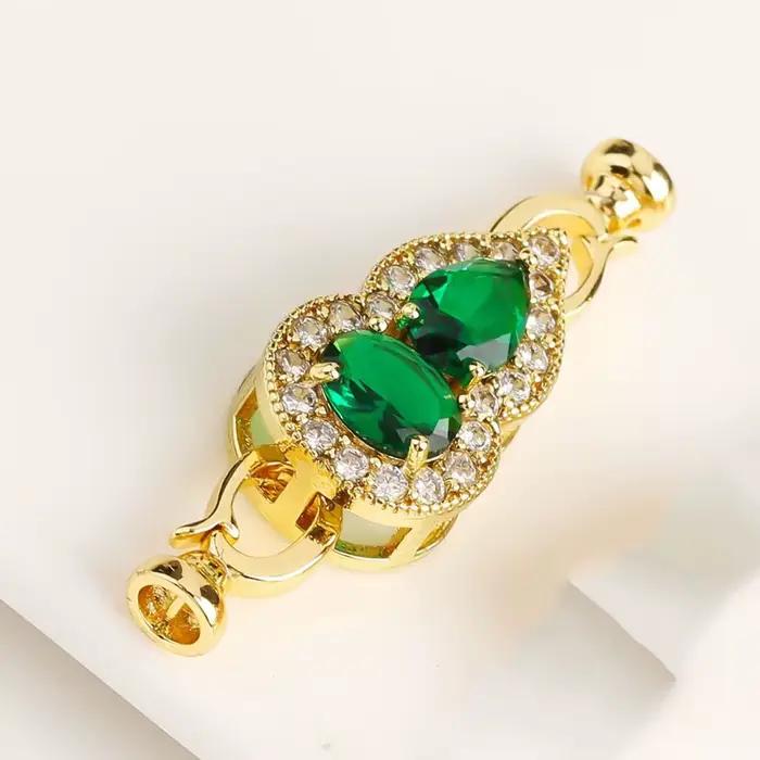 Connecteurs décoratifs carrés flottants plaqués or 18 carats avec pavé de zircons cubiques Juya pour