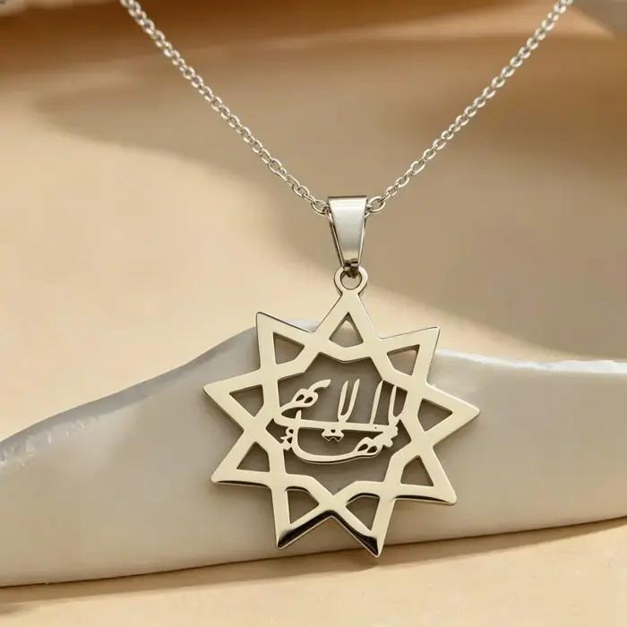 Collier Étoile Bahai à 8 Pointes pour Hommes et Femmes