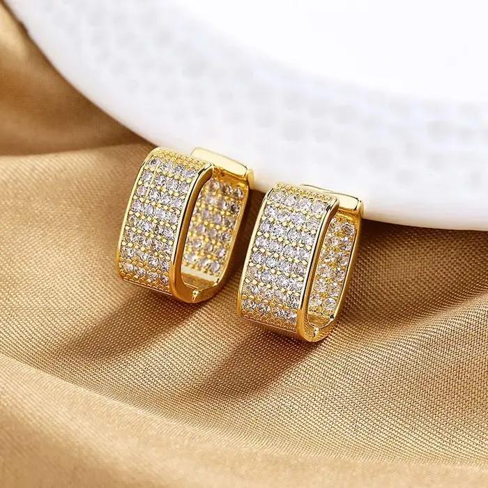 Boucles d'oreilles carrées en acier inoxydable pour femmes