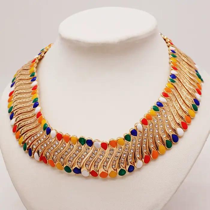 Ensemble de bijoux fins en perles africaines pour femmes, collier, bracelet, boucles d'oreilles, bague, cadeaux de mariage, patients de Dubaï, 2023