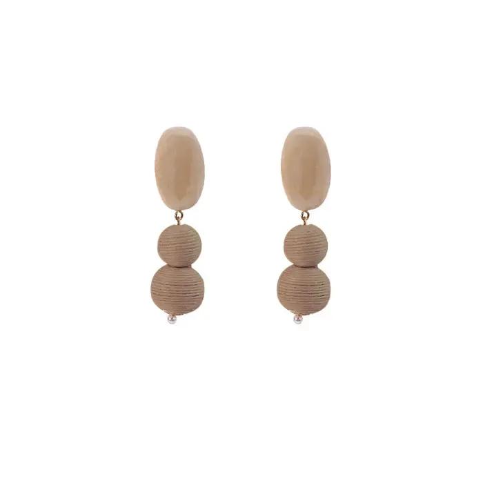 Boucles d'Oreilles Bohèmes Vintage Perlées en Bois pour Femmes Occasions Spéciales Style Géométrique Bohème