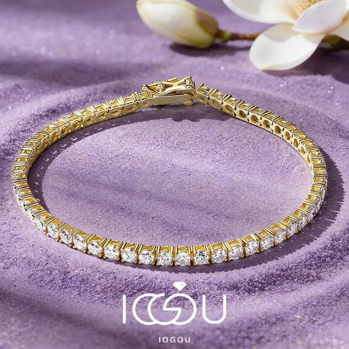 Bracelets tennis ronds en moissanite de 3 mm IOGOU