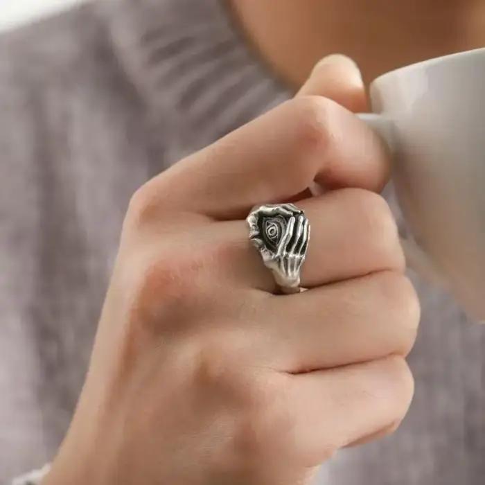 Bague ouverte gothique rétro pour hommes et femmes