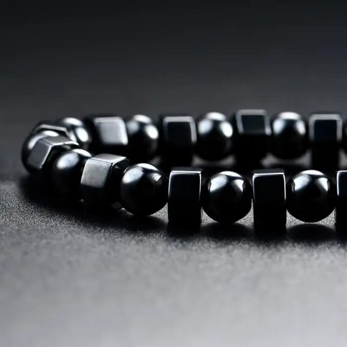 Collier en hématite noire exquise, collier de thérapie magnétique de guérison, bijoux cadeau, soulagement de la douleur pour l'arthrite du cou et des épaules