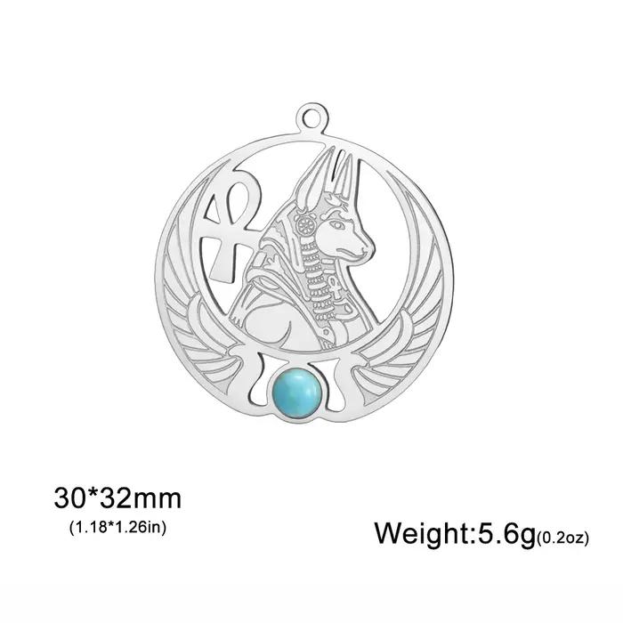 Dreamtime – collier avec pendentif en forme d'egypte égyptienne antique, dieu Ankh Anubis, avec Ziro