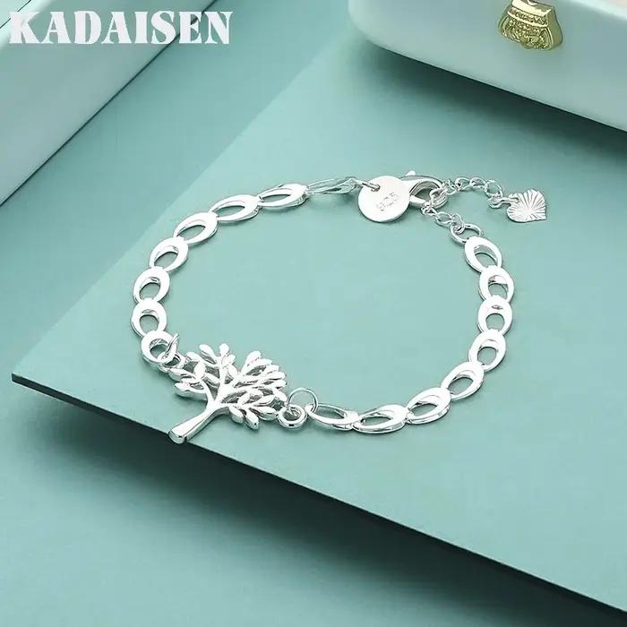 Bracelet Arbre de Vie en argent Sterling 925 pour femmes, bijoux de charme pour fête de mariage, cad
