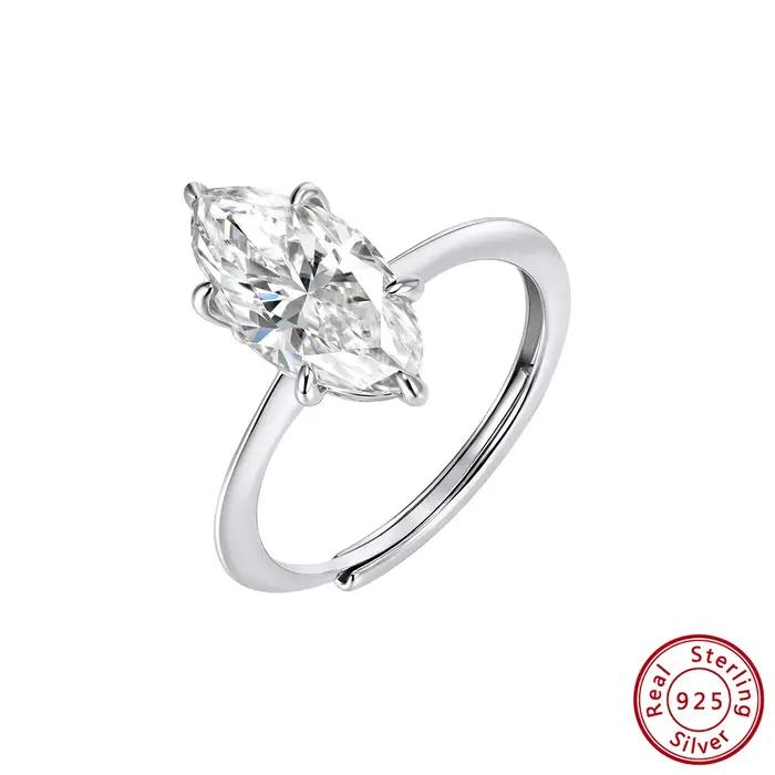 Bague en diamant Moissanite 3CT D VVS1 pour femmes, bague en argent Sterling S925, élégante et sophistiquée, bijoux de fête occasions spéciales ORSA JEWELS