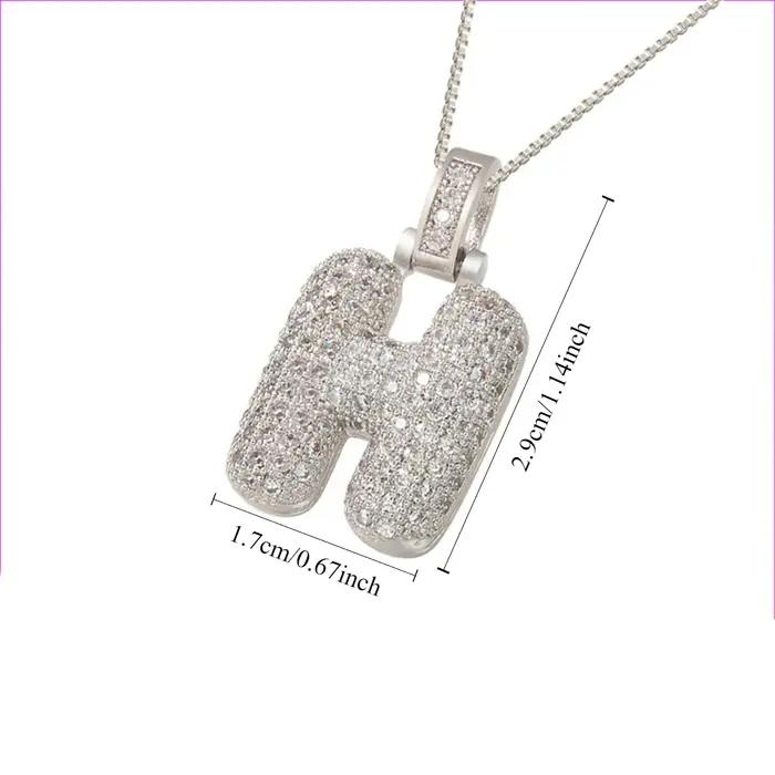 Collier avec pendentif en argent de 26 lettres pour femmes