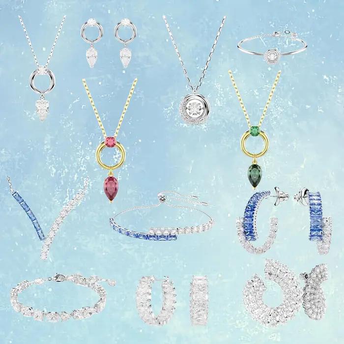 Livraison gratuite 2025 ensemble de bijoux à fleurs en cristal arc-en-ciel à la mode boucle d'oreille