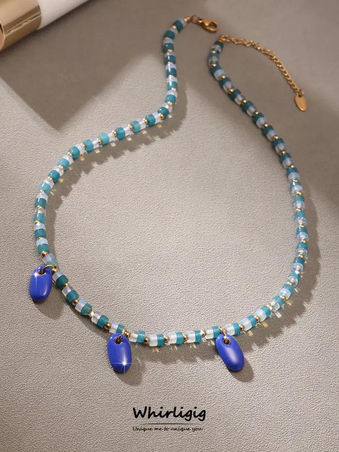 Magnifique collier pendentif bleu pour femmes