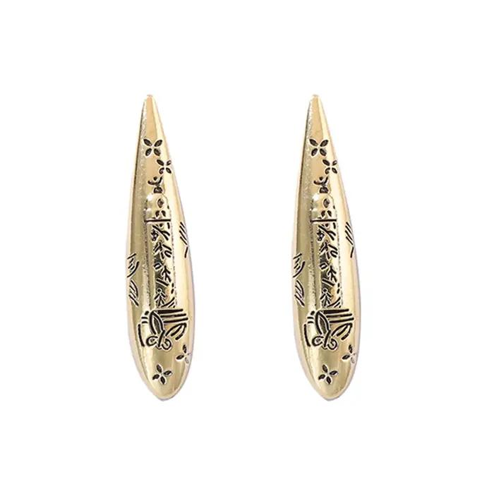 Boucles d'oreilles vintage en métal ZAA, forme goutte d'eau, géométriques, pendantes, pour femmes, b