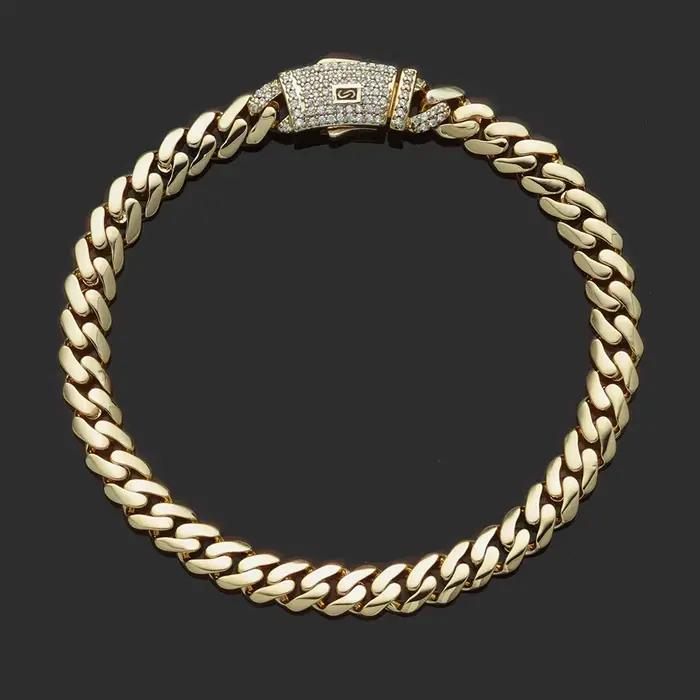 Collier chaîne cubaine Monaco 6/8/10/12/15/20mm, Hip Hop, plaqué or 14 carats, Bracelet chaîne cubai