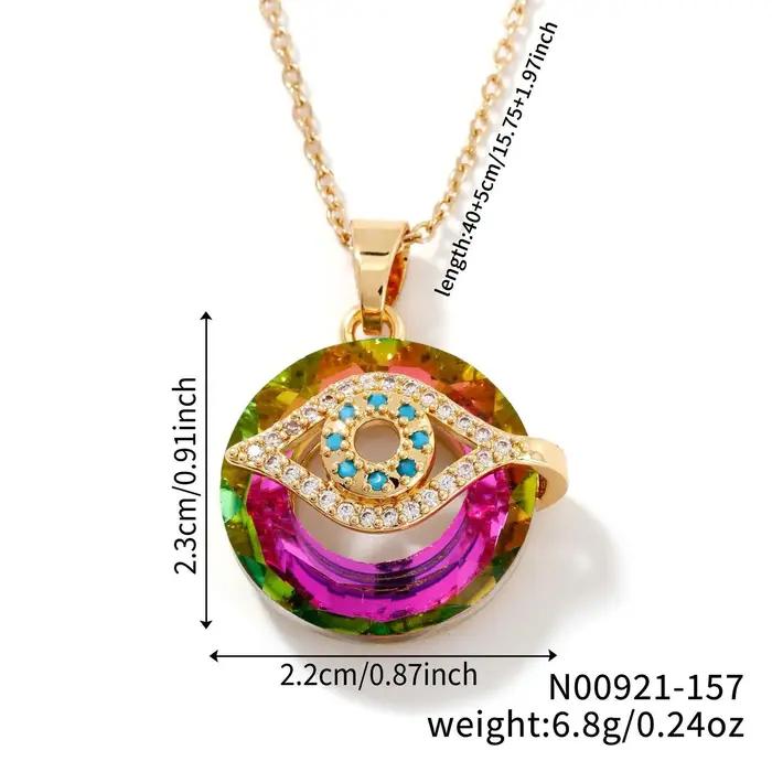 Collier pendentif micro-incrusté œil du diable