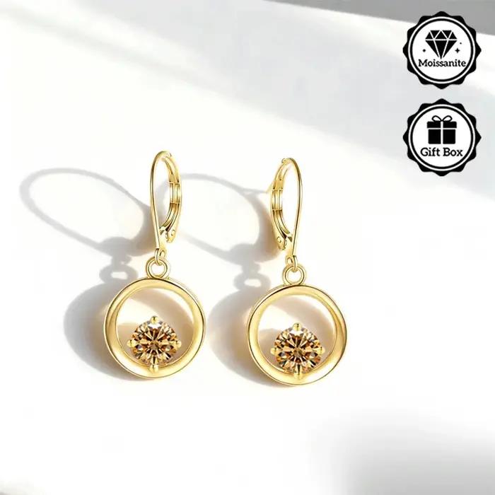 LAMVOICE bijoux pour femmes/boucles d'oreilles avec moissanite 1 carat hypoallergénique crochet boucle d'oreille cadeau