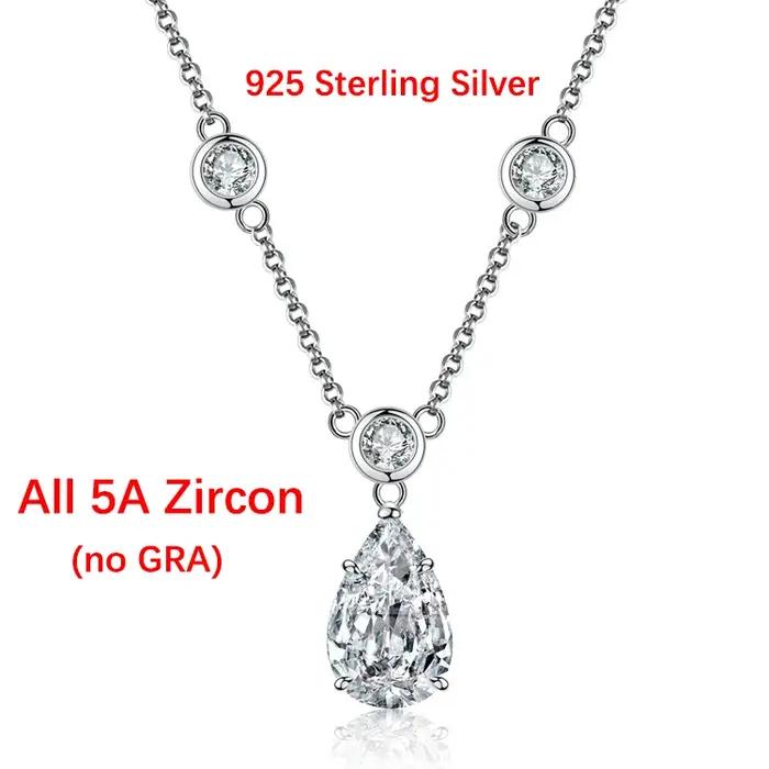 BXINY 4CT poire coupe Moissanite pendentif collier S925 argent goutte d'eau laboratoire diamant bulle cou chaîne pour les femmes bijoux fins cadeaux